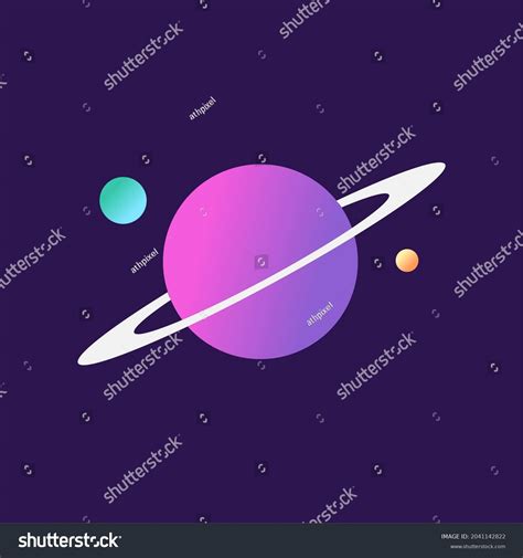 Modern Saturn Planet Vector Illustration Two Stock Vector Royalty Free 2041142822 Shutterstock