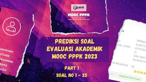 PREDIKSI SOAL EVALUASI AKADEMIK MOOC PPPK TAHUN 2023 PART 1 YouTube