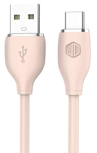 Cable De Carga Y Datos Jd D 23 Usb A Usb Tipo C Rosa 2 Metros Carga