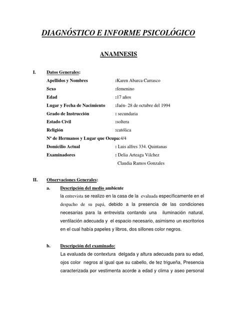 PDF Modelo De Anamnesis Y Examen Mental1 DOKUMEN TIPS