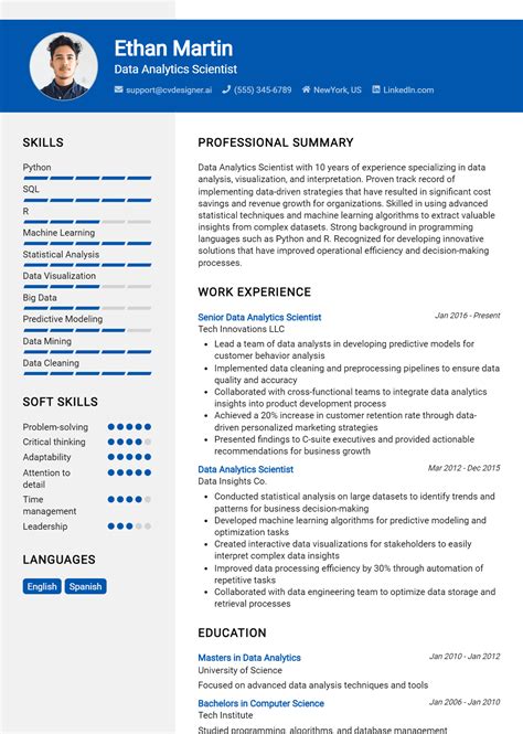 Nlp Data Scientist Cv Examples For Professional Cv Templates
