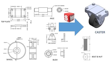 Caster Wheel Assembly Using Solidworks Solidworks Tutorials For