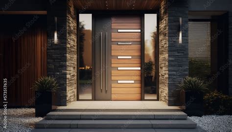 A Beautiful Modern Front Door Creates A Good Impression Of The House