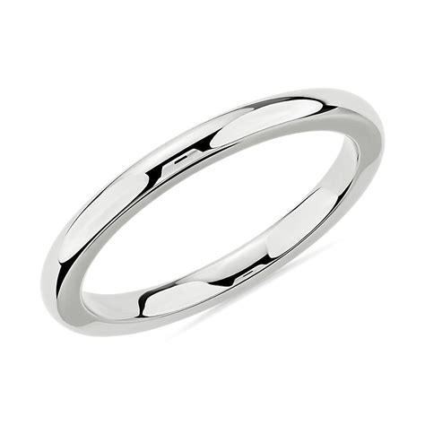 Comfort Fit Wedding Ring In 14k White Gold 2mm Blue Nile