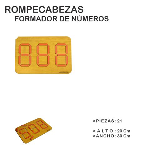 Rompecabezas Did Ctico Encastre En Madera MDF Formador De N Meros