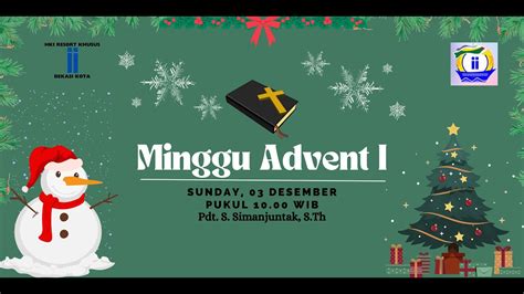 IBADAH MINGGU ADVENT I 03 DESEMBER 2023 YouTube