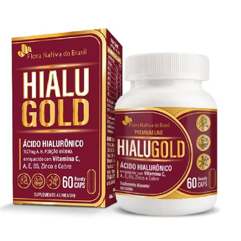 Hialugold Ácido Hialurônico 60 cápsulas Flora Nativa Submarino