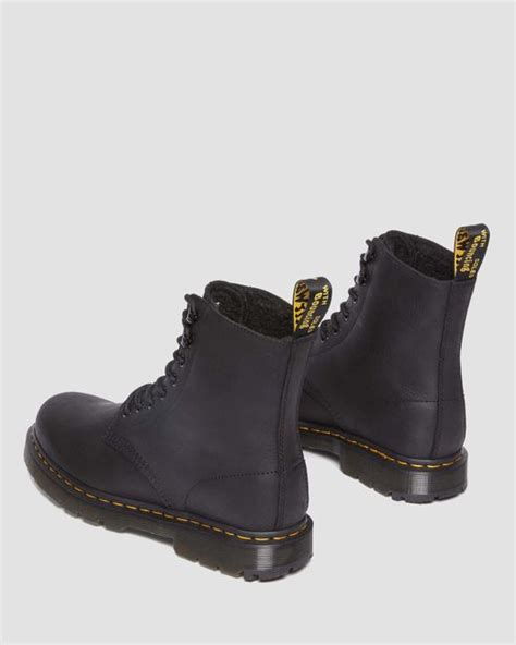 Dr Martens 1460 Wintergrip Outlaw Leather Lace Up Boots In Black For