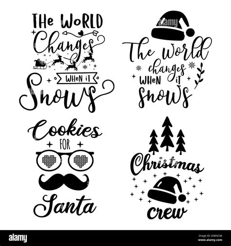 Cute Christmas calligraphy quotes set. Colorful typography designs for ...