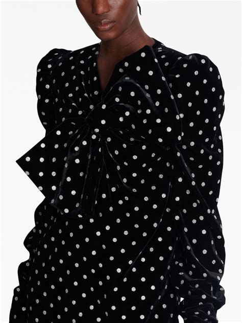 Balmain Polka Dot Long Sleeve Dress Black Farfetch