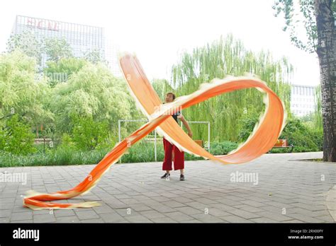 Beijing China July 22 2022 Lady With Ribbons In Khanbaliq City