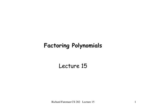 Ppt Factoring Polynomials Powerpoint Presentation Free Download Id