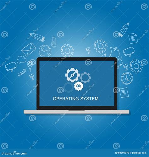 Os Operating System Software Computer Laptop Screen Gear Icon Concept