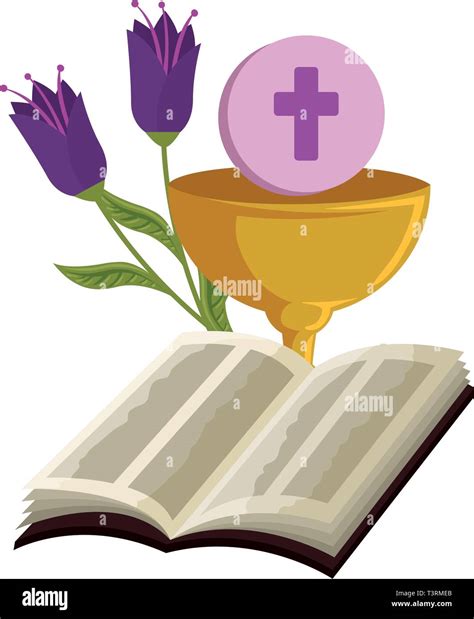 Holy Bible With Chalice And Flowers Stock Vector Image Art Alamy