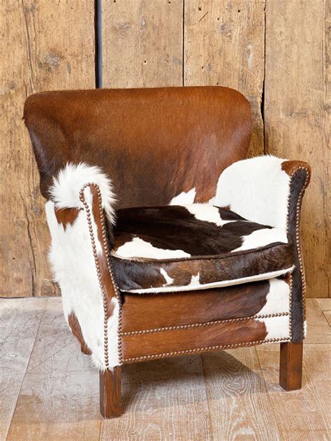 Chehoma Mobilier Fauteuils Fauteuil Peau De Vache Turner Noir