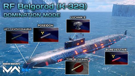 Modern Warships RF Belgorod K 329 In Domination Mode With Type 89