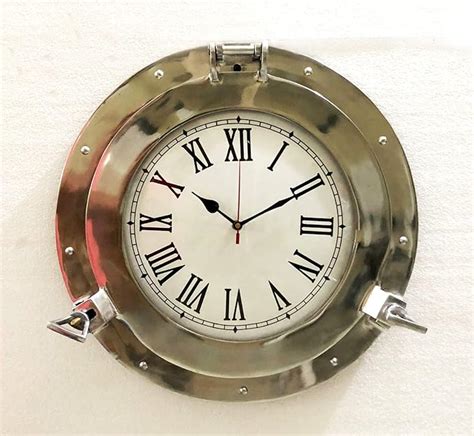 Reloj De Pared N Utico De Lat N Antiguo Para Barco De Buey Pulgadas