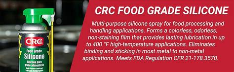 crc food grade silicone lubricant  food processing equipment