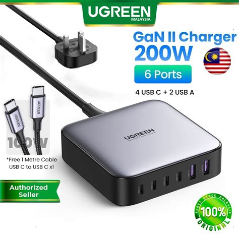 UGREEN Nexode 200W USB C GaN Charger 6 Ports PD Fast Desktop Charger