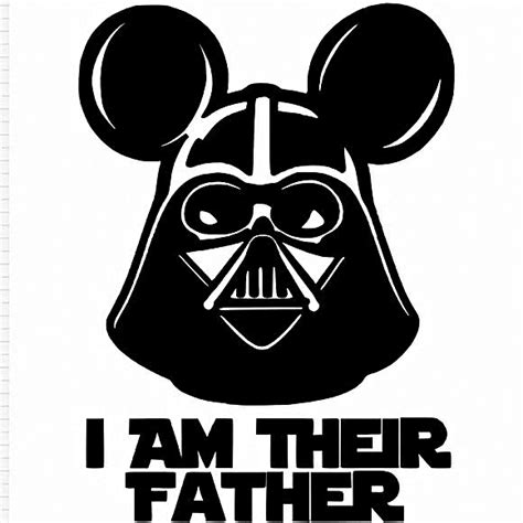 Darth Vader I Am Their Father Black Vinyl Decal Disney Disney