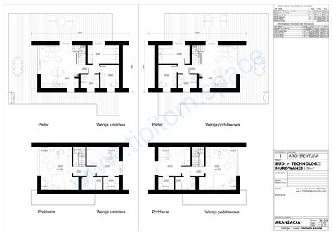 TT 20 Polny 2 Murowany 70m2 zabudowy Projekty domów 70m2