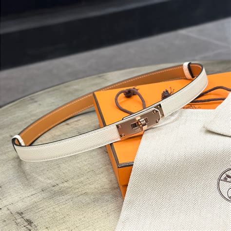 Hermes Kelly 18 Belt Espom Leather In White Rose Gold Hermes Outlet