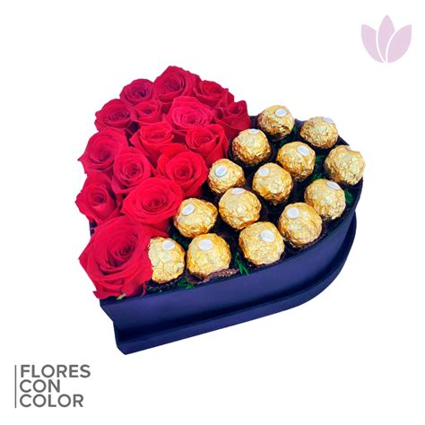 CAJA ROSAS Y FERREROS CORAZÓN