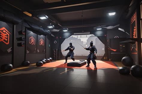 Premium Ai Image Stealthy Ninja Training
