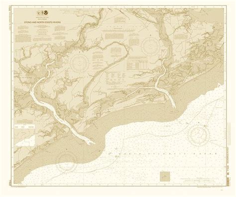 Stono River And North Edisto River South Carolina Nautical Map Etsy