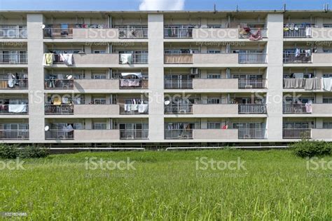 Landscape Of Housing Complex Kasukabe City Saitama Japan Stock Photo