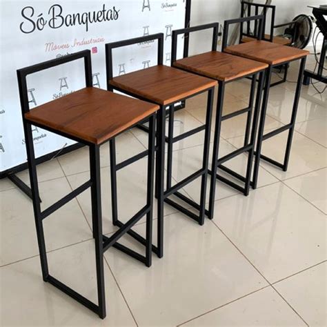 Jual Kursi Bar Cafe Minimalis Industrial Kafe Kayu Mahoni Besi Hollow