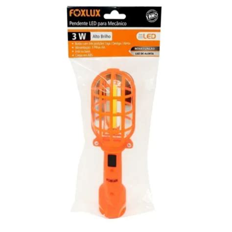 Pendente LED para Mecânico 3W Foxlux Elétrica Bel Materiais