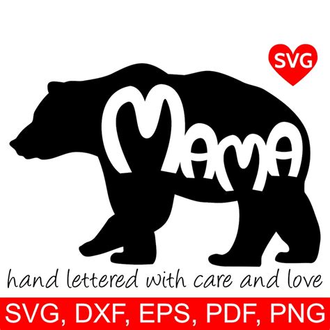 Mama Bear SVG Files for Cricut, Mama Bear Clipart, Mama Bear Printable Design to Make a Mama ...