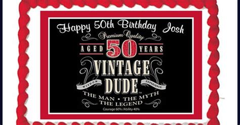 Vintage Dude 50th Milestone Men Adult By Mycaketopperdesigns Birthday