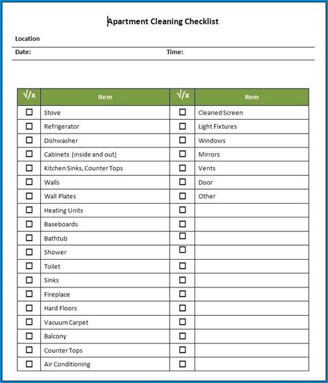 √ Free Printable Janitorial Inspection Checklist Template | Checklist ...