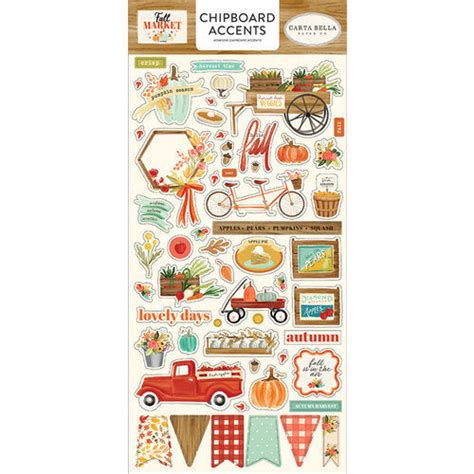 Carta Bella Paper Fall Market Collection Chipboard Stickers