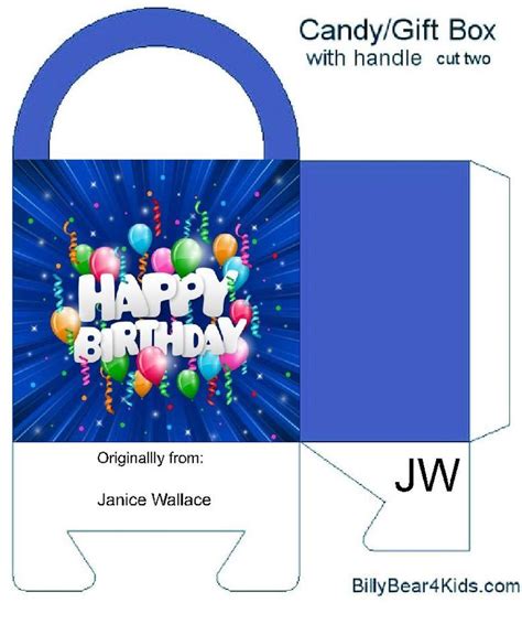 Pin By Janice Wallace On Happy Birthday Bags And Boxes Candy T Box Pillow Box Template T