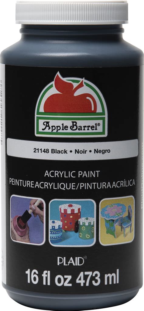 Apple Barrel 21148e Acrylic Craft Paint Matte Finish Black 16 Fl Oz