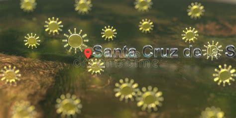 Ciudad De Santa Cruz De La Sierra E Icono Del Clima Soleado En El Mapa