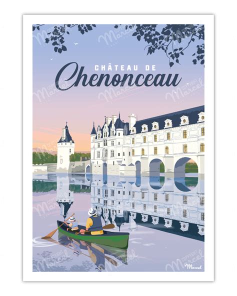 Poster CHENONCEAU Castle - Marcel Travel Posters Size 30 x 40 cm