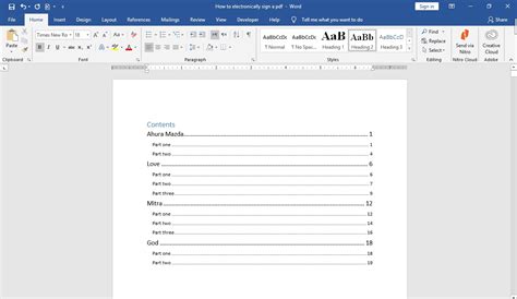 How To Make A Table Of Contents In Word 2019