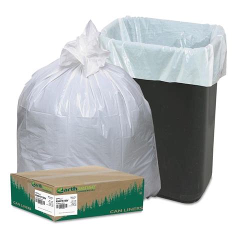 Earthsense 150 Pack 13 Gallon White Plastic Can Trash Bag In The Trash