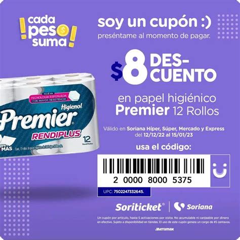 Cupones Soriana Soriticket en papel higiénico y detergentes hasta el 15