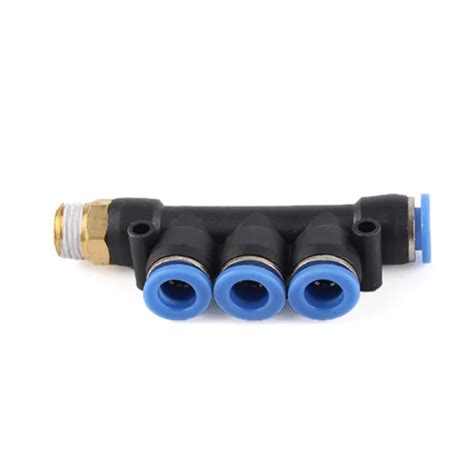 Threaded Five Way Pneumatic Fittings Quick Push In Connector Mm Mm