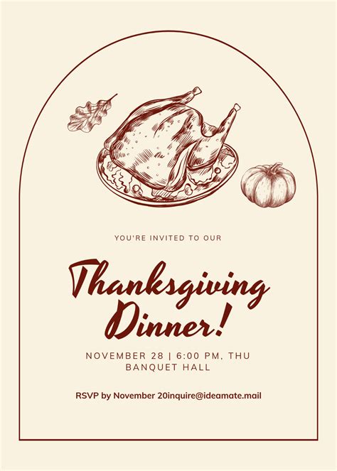 Free Thanksgiving Invitation Templates, Editable and Printable