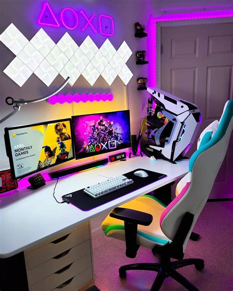 Advance Your Gaming Setup With Cool Lighting From Nanoleaf Quarto De Jogador Decoração Sala