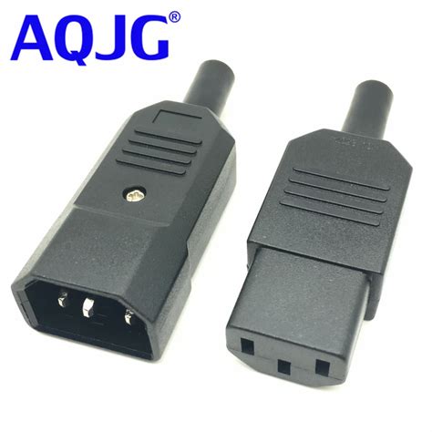 New Diy 10a 250v Black Iec C13 C14 Female Male Plug Rewirable Power Connector 3 Pin Ac Socket