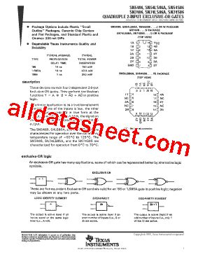 SN74LS86AN Datasheet PDF Texas Instruments