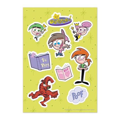 The Fairly Oddparents Charaktere Kuss Geschnittenes Aufkleberblatt