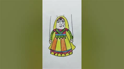 kathputli drawing#trending#youtubeshorts - YouTube